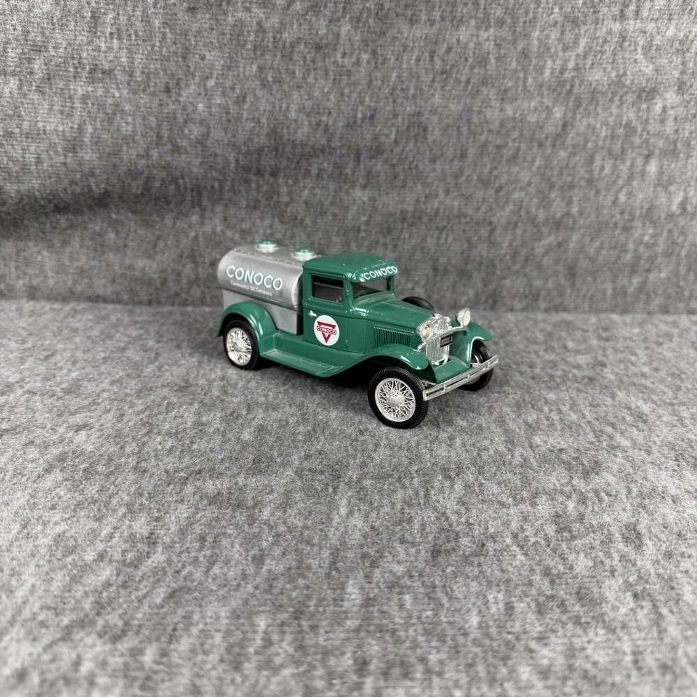 Liberty Classics Ford Model A Conoco Tanker Coin Bank Truck Green 2142 Vintage